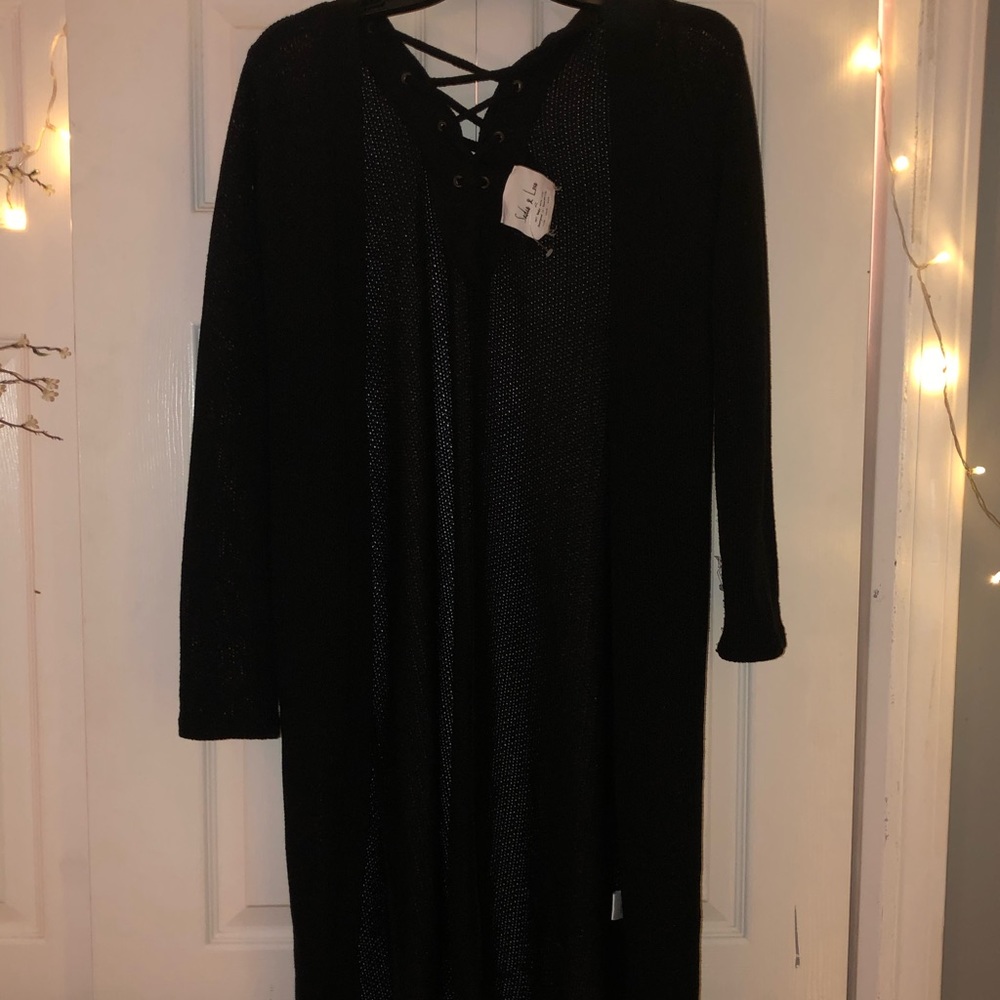 Black long-sleeve cardigan